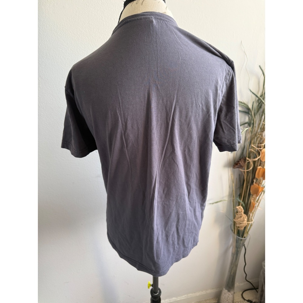 Lacoste Mens Regular Fit Graphic T-Shirt Gray Outline Crocodile Logo Large L